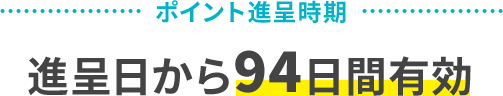 ポイント進呈時期 進呈日から94日間有効
