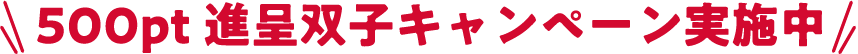 500pt進呈双子キャンペーン実施中
