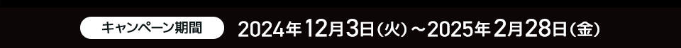 キャンペーン期間 2024年12月3日（火）～2025年2月28日（金）