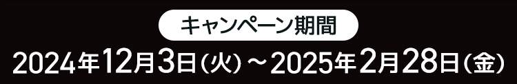 キャンペーン期間 2024年12月3日（火）～2025年2月28日（金）