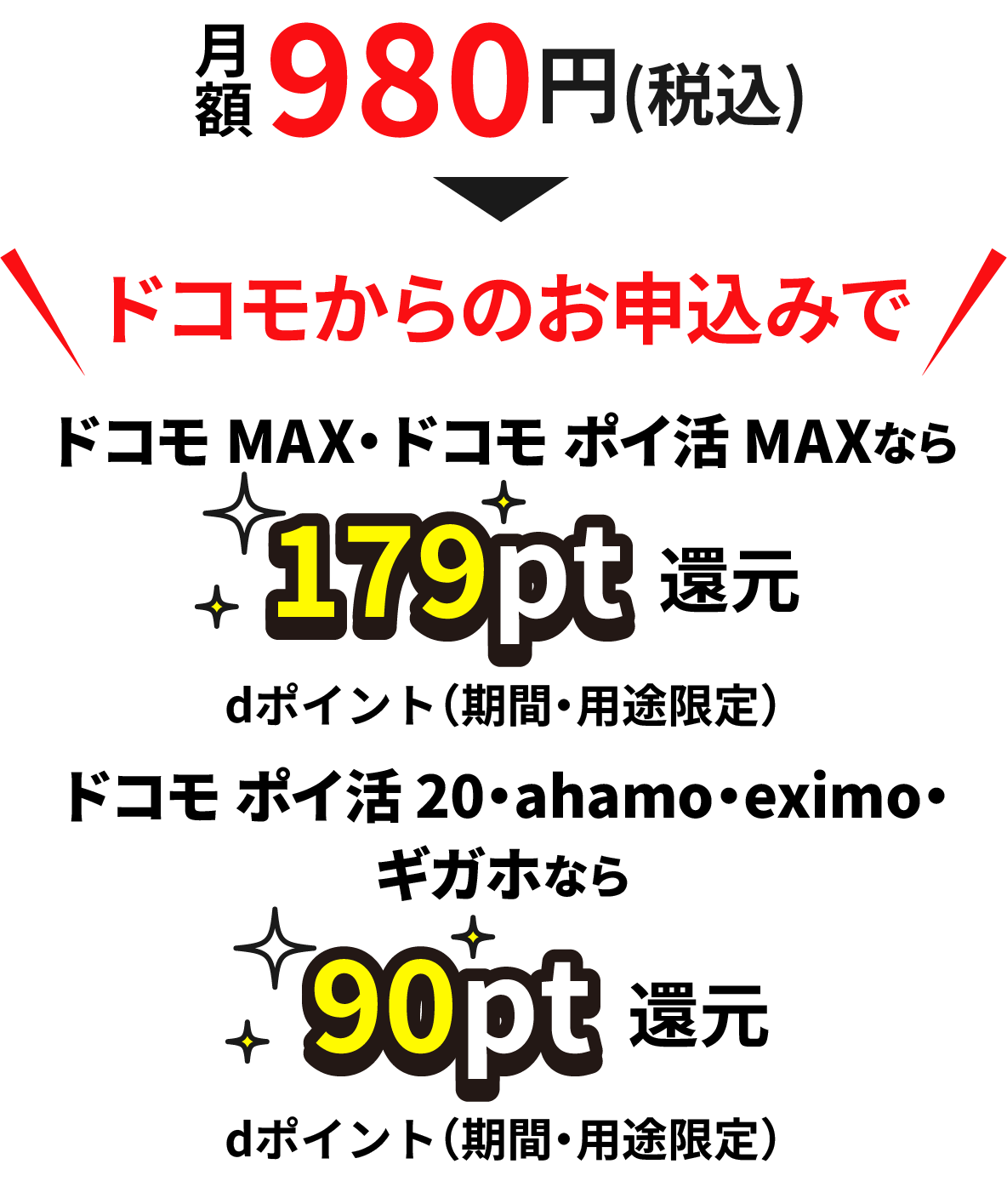 月額980円(179pt還元)