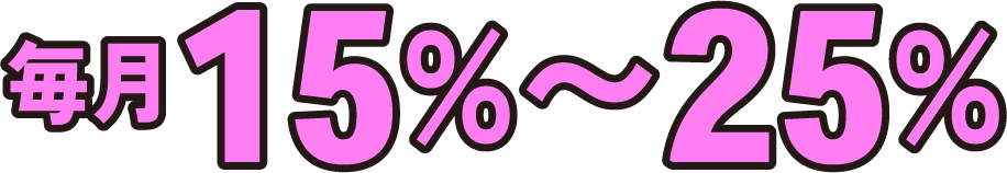 毎月15%〜25%