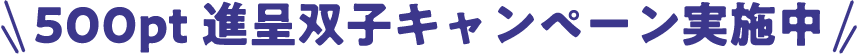 500pt進呈双子キャンペーン実施中