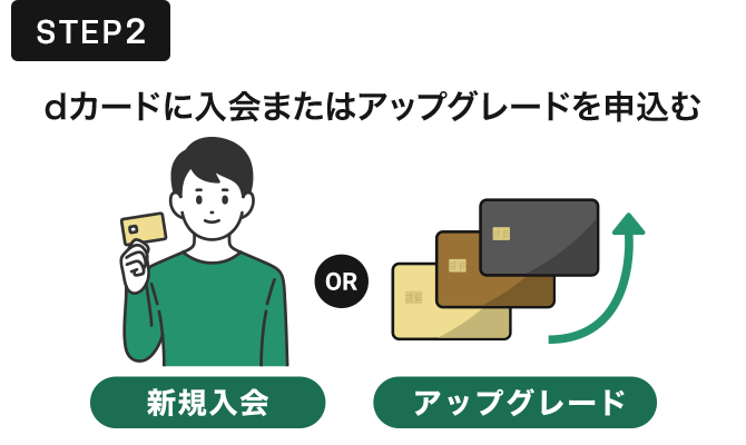 STEP2 dカードに入会またはアップグレードを申込む