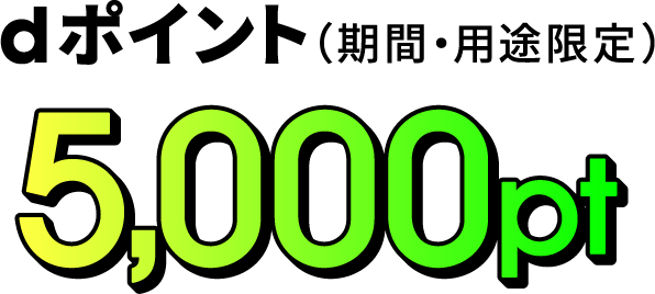dポイント（期間・用途限定） 5000pt