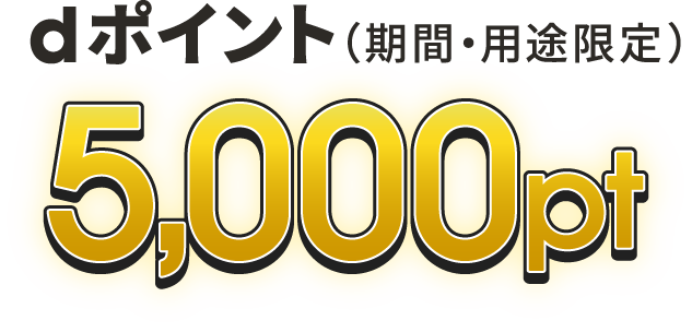 dポイント（期間・用途限定） 5000pt