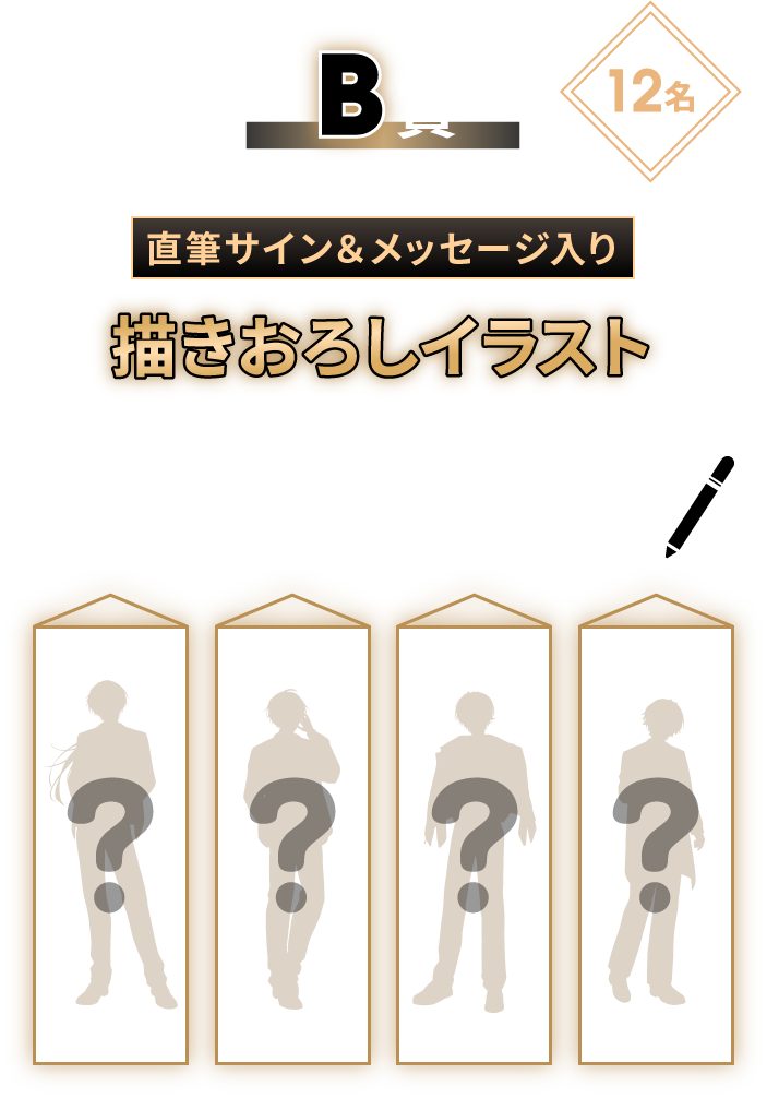 B賞 12名 直筆サイン＆メッセージ入り 描きおろしイラストタペストリー （各メンバー 3名さま）