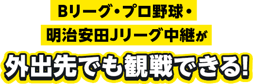 Bリーグ・プロ野球・明治安田Jリーグ中継が外出先でも観戦できる!