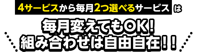 毎月選べるから 組み合わせは自由自在!!