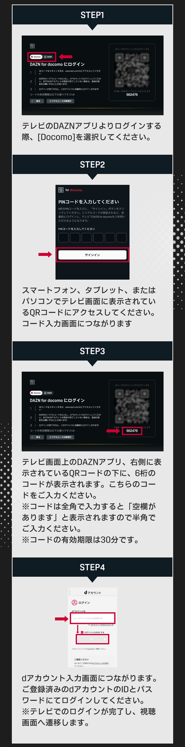 テレビのログイン方法イメージ