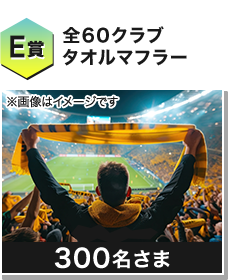 E賞 全60クラブタオルマフラー 300名さま