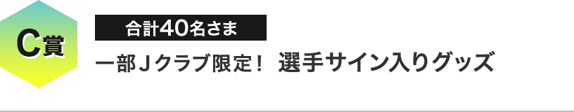 C賞 一部Ｊクラブ限定！ 選手サイン入りグッズ 合計40名さま