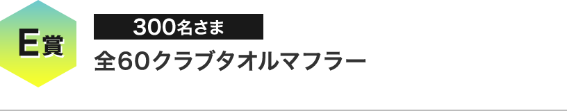 E賞 全60クラブタオルマフラー 300名さま