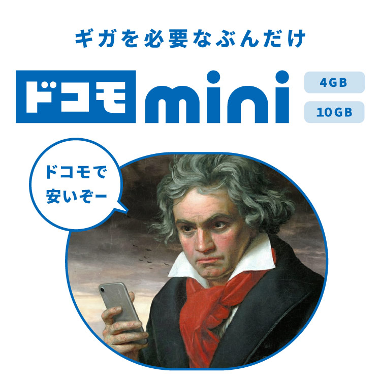 ギガが必要なぶんだけ　ドコモmini 4GB 10GB