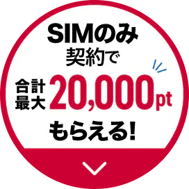 SIMのみ契約で合計最大20,000ptもらえる！