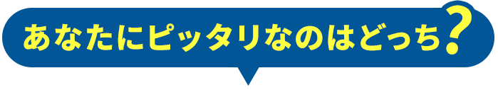 あなたにピッタリなのはどっち?