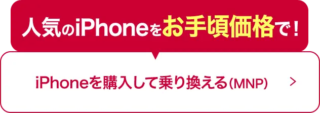 人気のiPhoneをお手頃価格で！ iPhoneを購入して乗り換える (MNP)