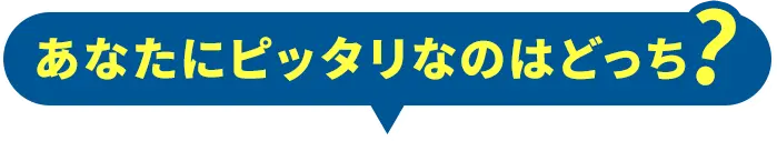 あなたにピッタリなのはどっち?