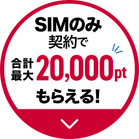 SIMのみ契約で合計最大20,000ptもらえる！