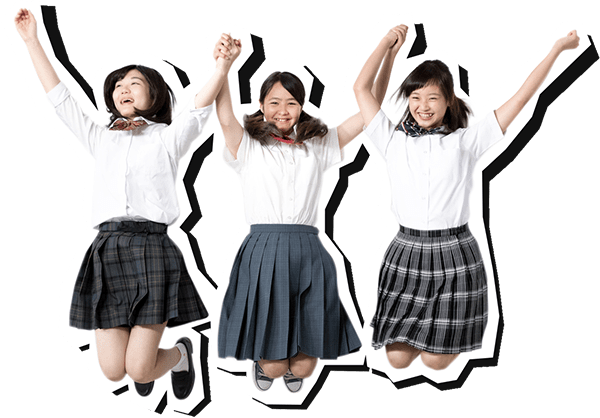 ジャンプする女子高生