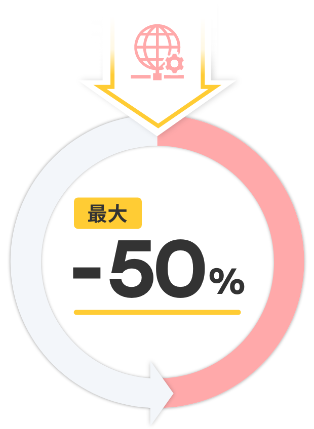 Up to -50％