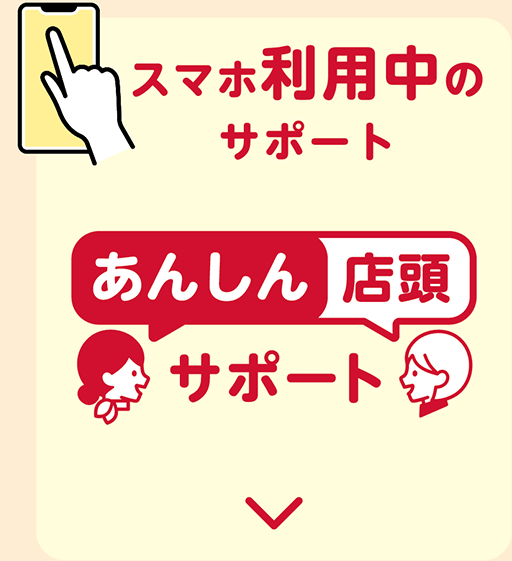 スマホ利用中のサポート あんしん店頭サポート