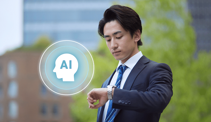 スマートウォッチでAI機能を使っている様子
